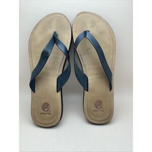 High Tide Siesta/Sea Side Flip Flops LJ-0423-8 Black & Tan Sz 8
